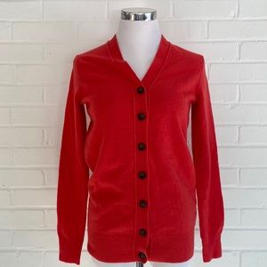 J.CREW V Neck Cardigan Wool/Cashmere Neon Cherry 09160 XXS $108